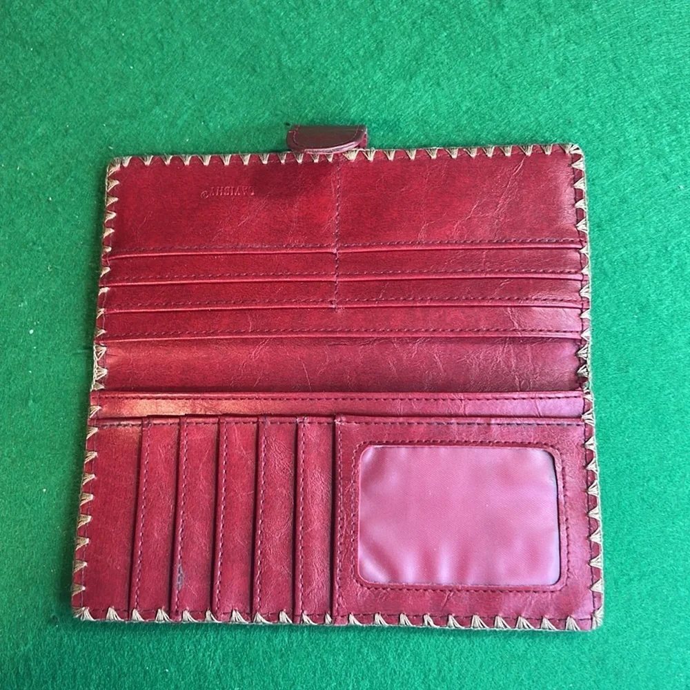 G&P CREACIONES RED FLORAL  CROSSBODY BAG & LAVISHY RED EMBROIDERED WALLET